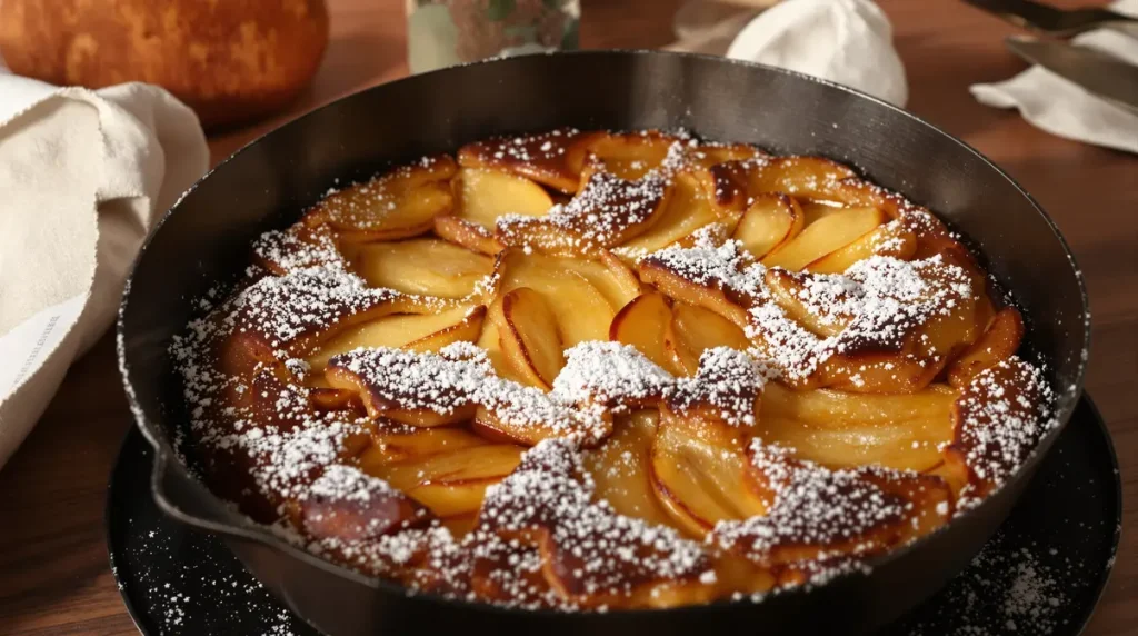 Gâteau aux pommes à la poêle : recette express sans four, prête en quelques minutes